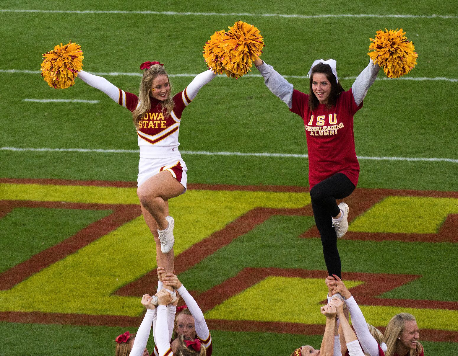 Iowa State Cyclones Cheerleaders - Iowa State Cyclones Football Texas A&M Oct 22 2011 JACK TRICE STADIUM