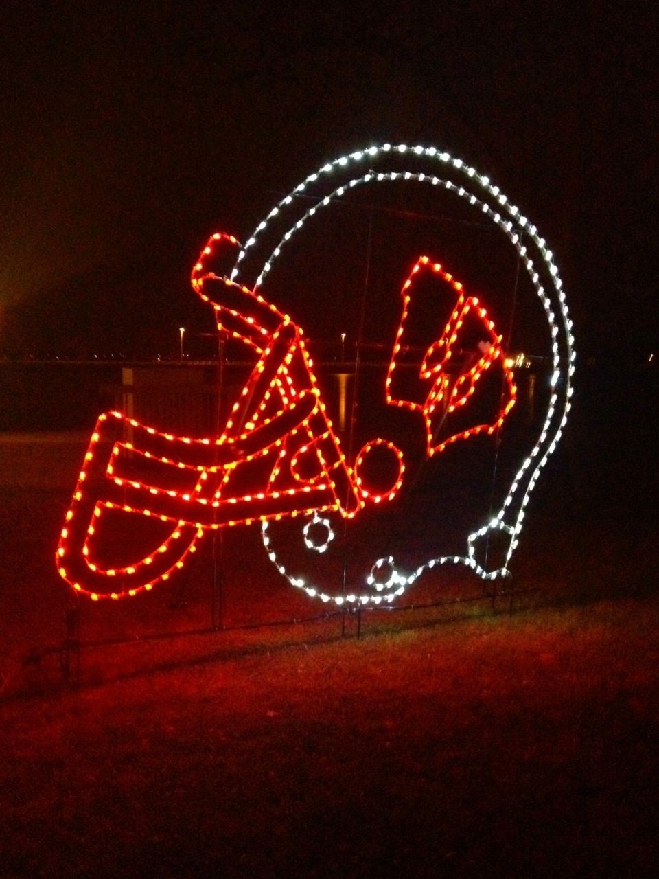 Badgers played Oregon today in The Rose Bowl. After a tough loss, I saw these lights while driving home. Maybe next year.