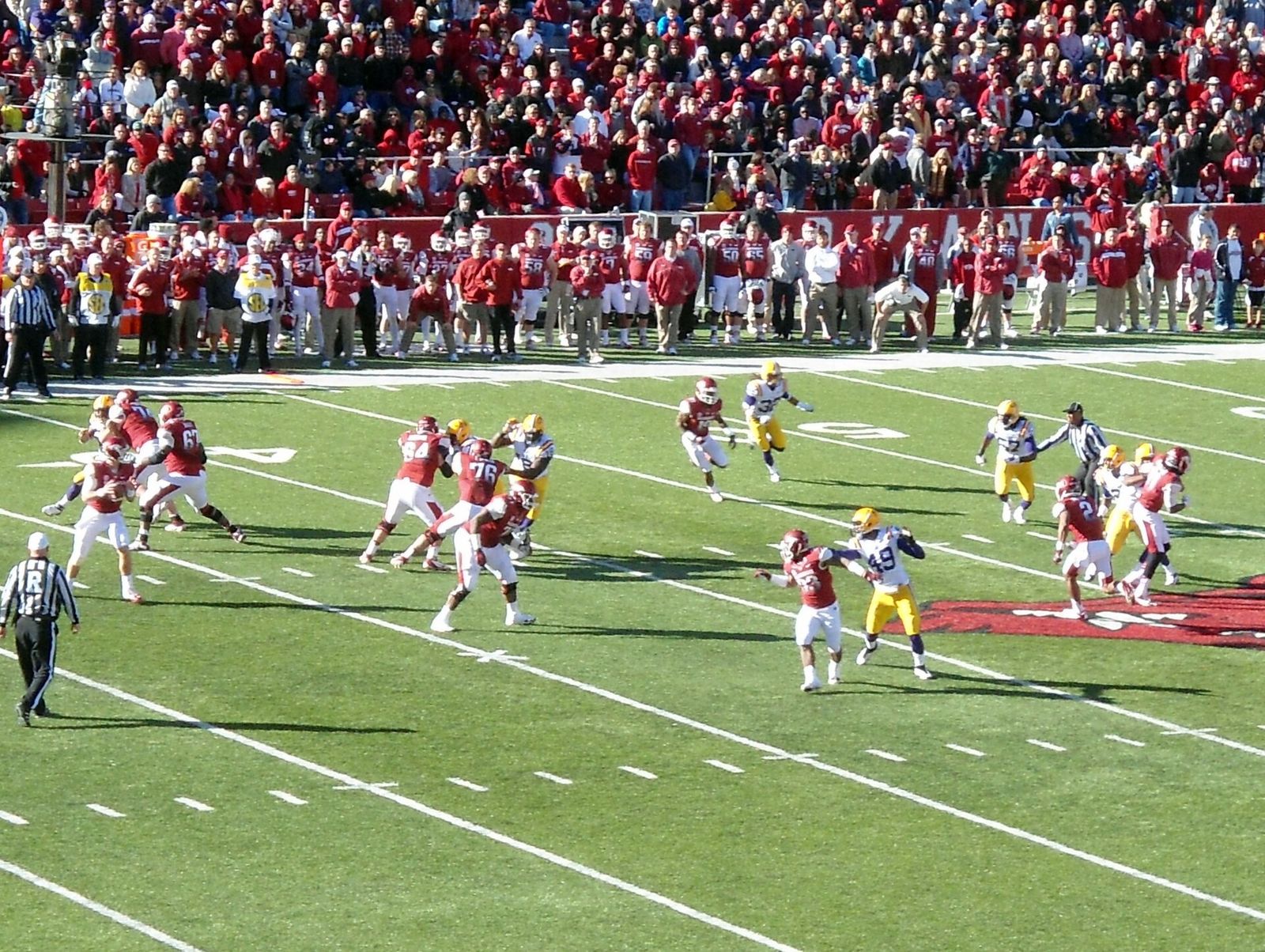 Arkansas Razorbacks vs the LSU Tigers in Donald W. Reynolds Razorback Stadium, Fayetteville, AR