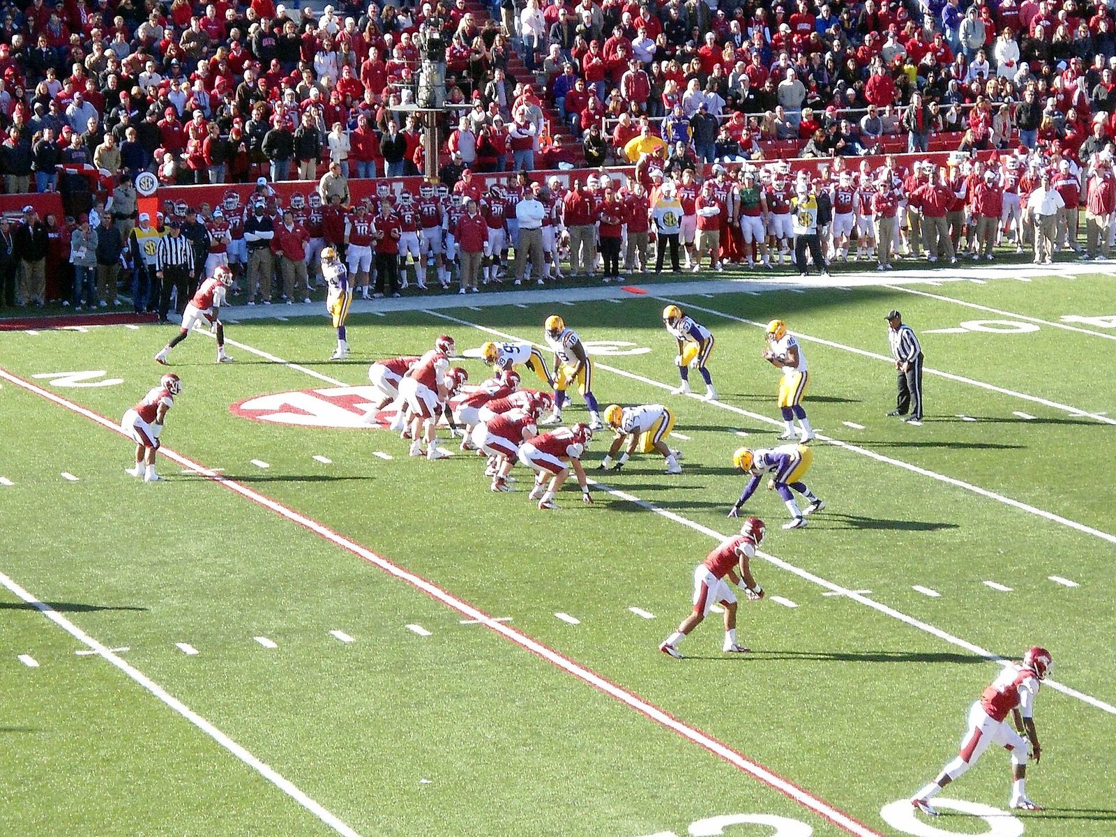 Arkansas Razorbacks vs the LSU Tigers in Donald W. Reynolds Razorback Stadium, Fayetteville, AR