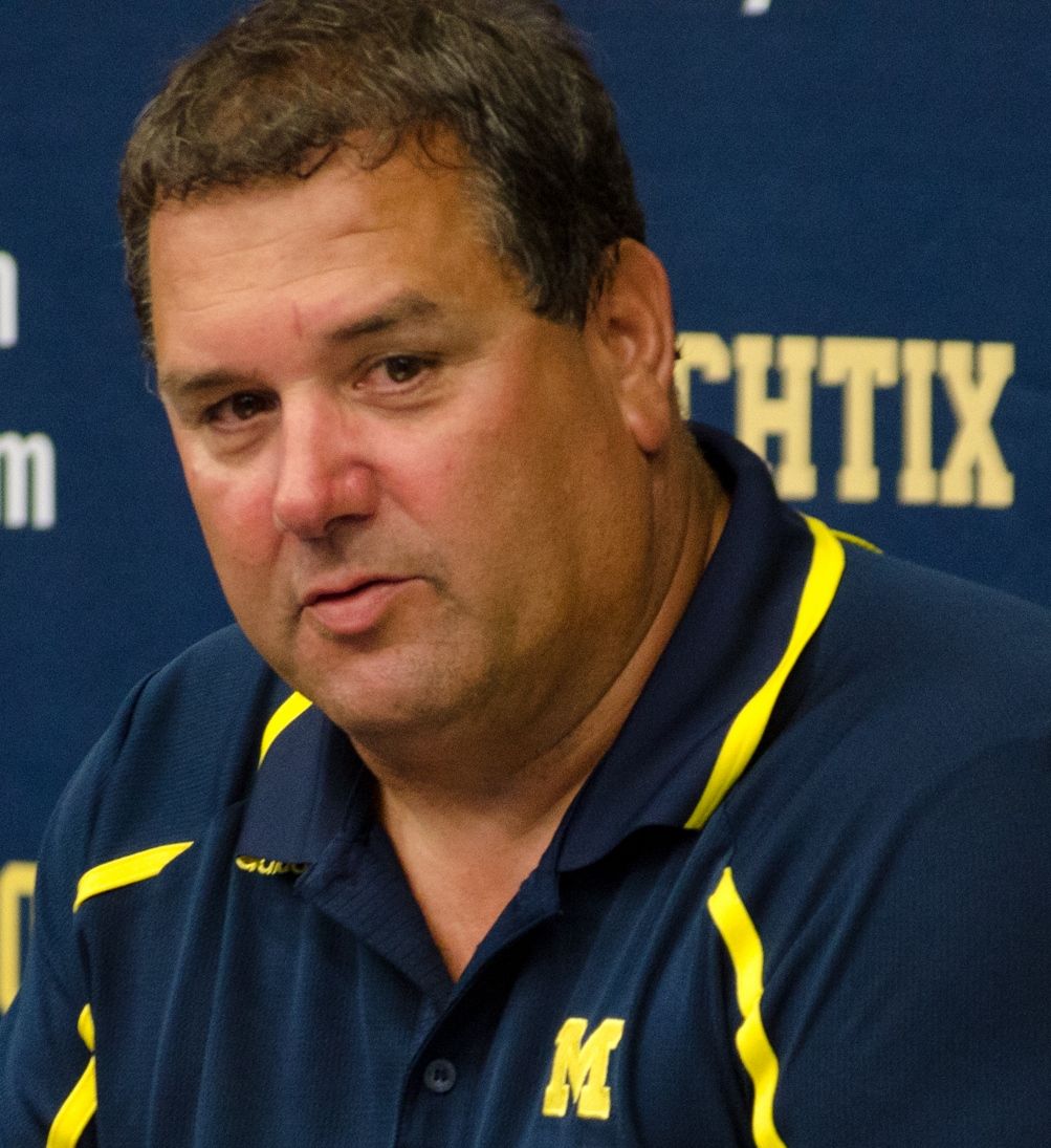 University of Michigan football coach Brady Hoke speaks at a press conference on Aug. 31, 2013, following Michigan's season-opening win over Central Michigan.