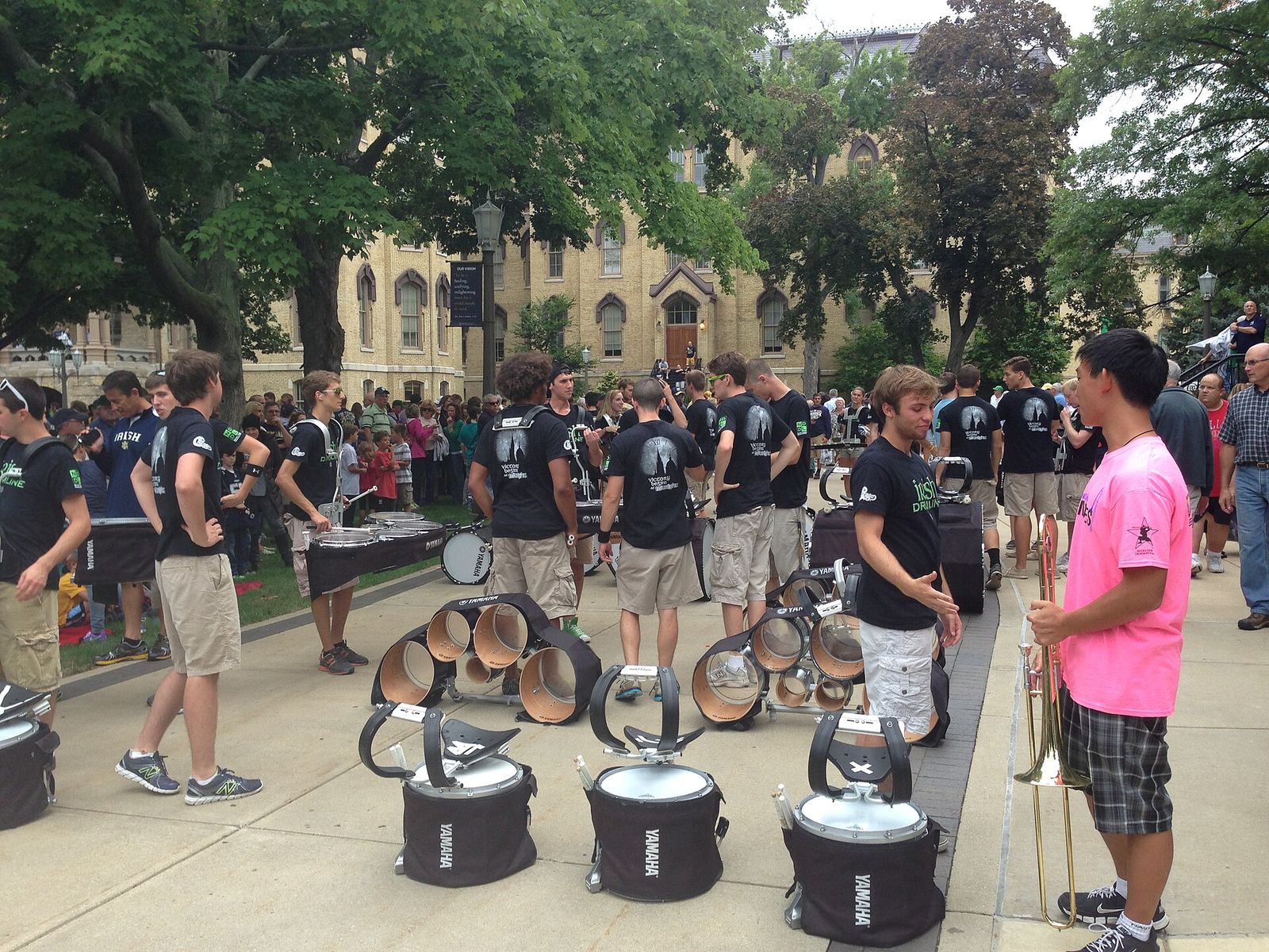Band Assembles to March to Practice