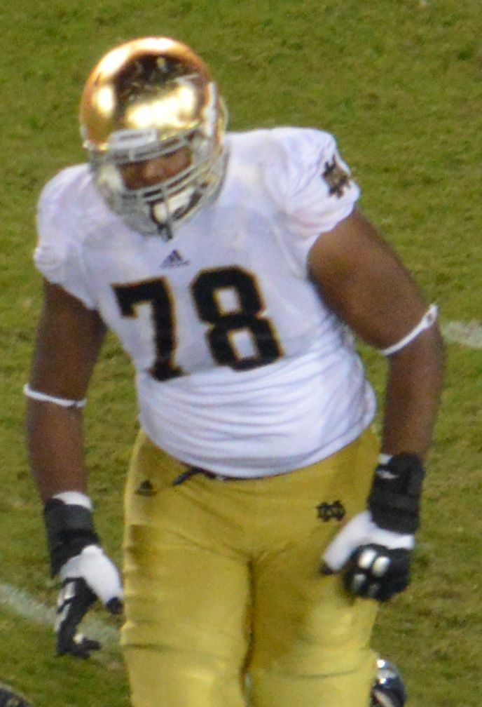 University of Notre Dame offensive tackle Ronnie Stanley during a home game against Stanford on November 30, 2013.
