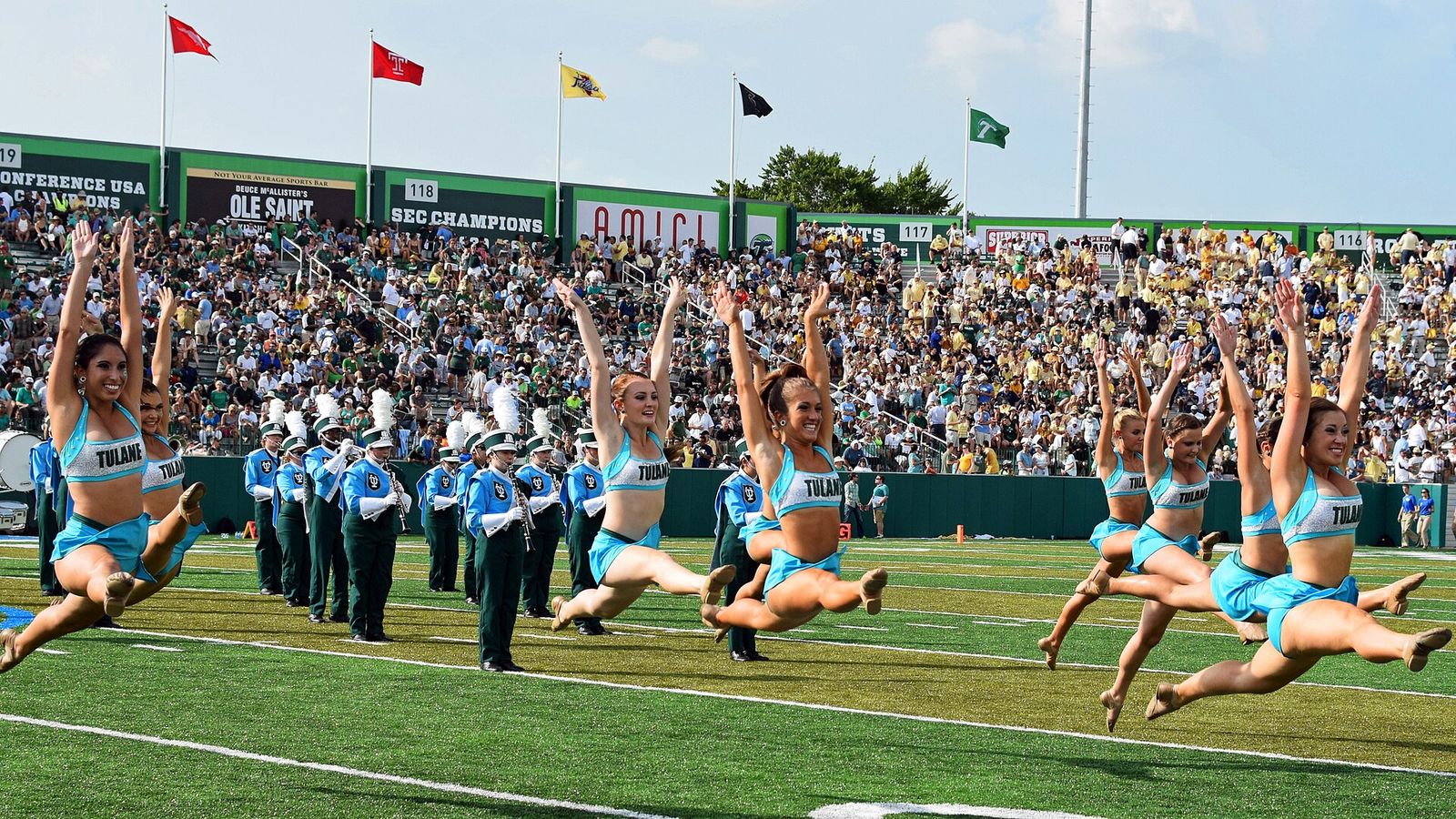 Sept. 6, 2014 - Opening day for the new Yulman Stadium on the campus of Tulane University. This is from the halftime show.