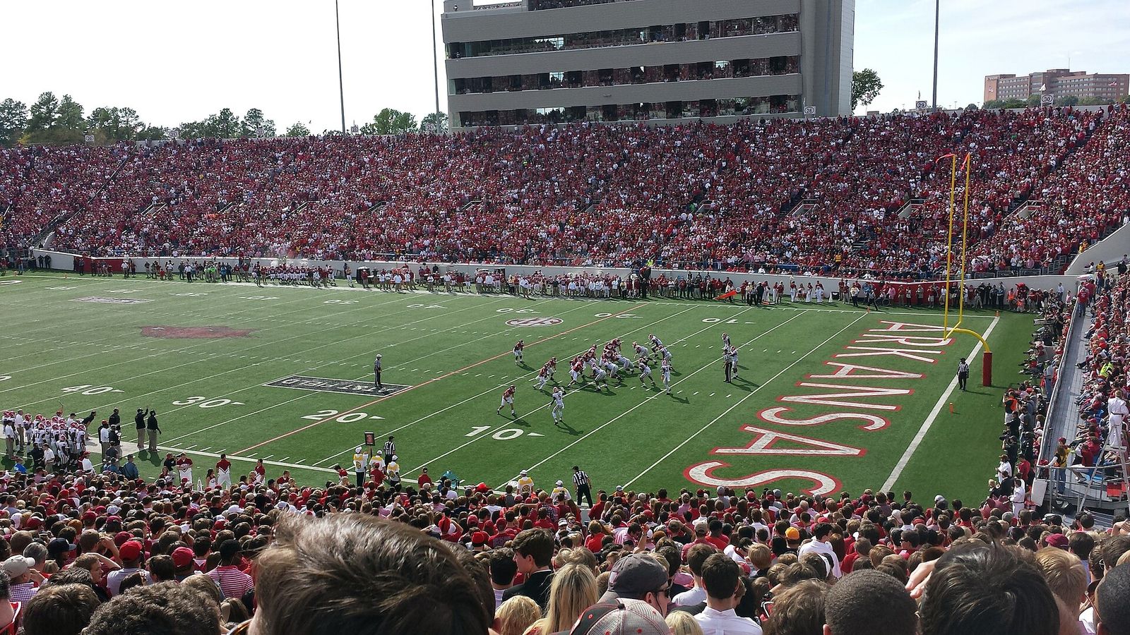 Kickoff of 2014 Georgia vs Arkansas at War Memorial Stadium in Little Rock, AR