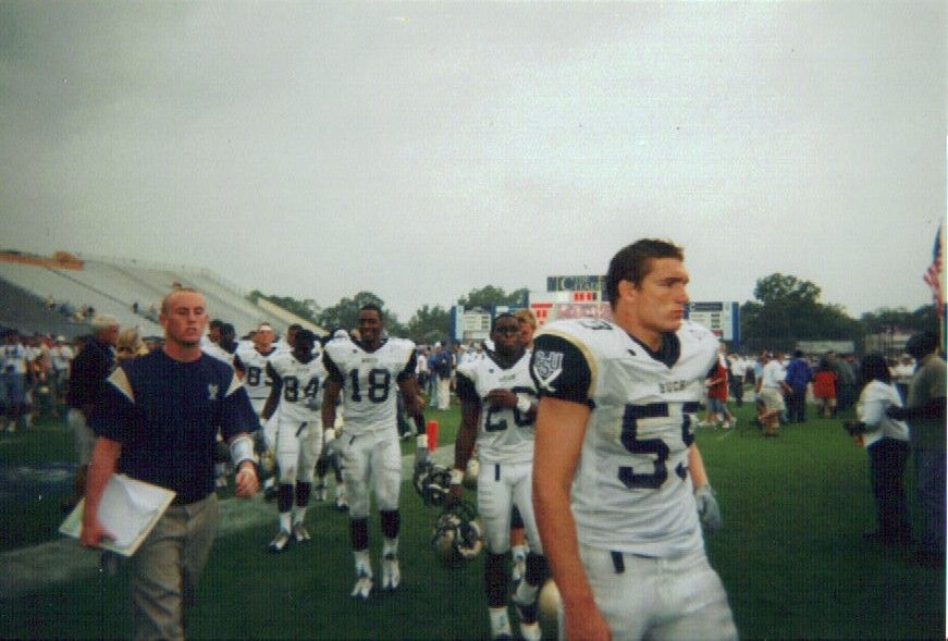 CSU Linebacker Dennis Delemar (55) after the Charleston Southern vs. The Citadel football game at Buccaneer Field in Charleston South Carolina.