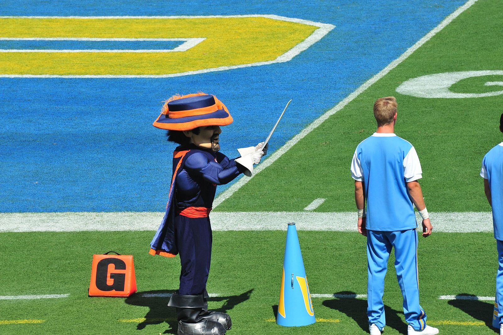Cavaliers mascot fans the Spirit Squad