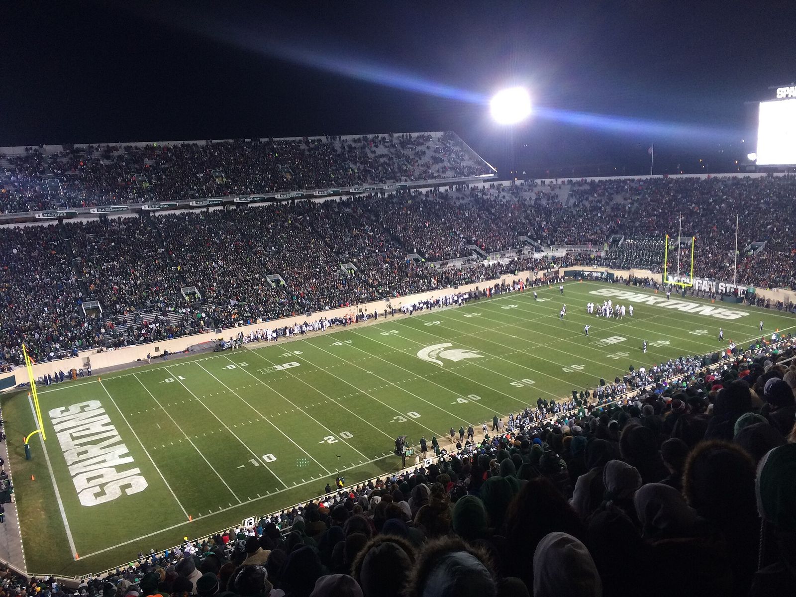Field at Night 2015 Michigan State vs Penn State Football Game East Lansing 11-28-15