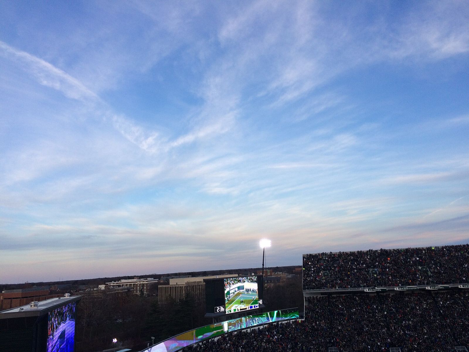 Evening Sky 2015 Michigan State vs Penn State Football Game East Lansing 11-28-15
