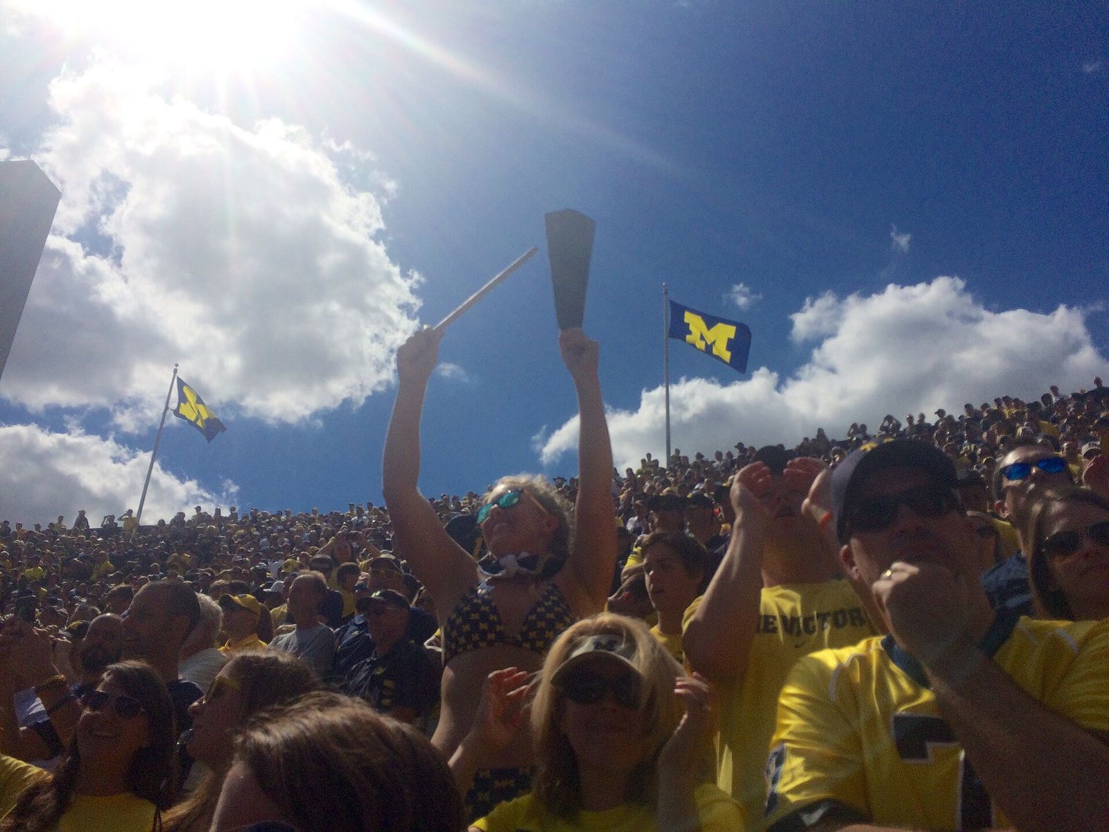 Cowbell Girl 2016 Michigan vs Hawaii Football Game 9-3-16