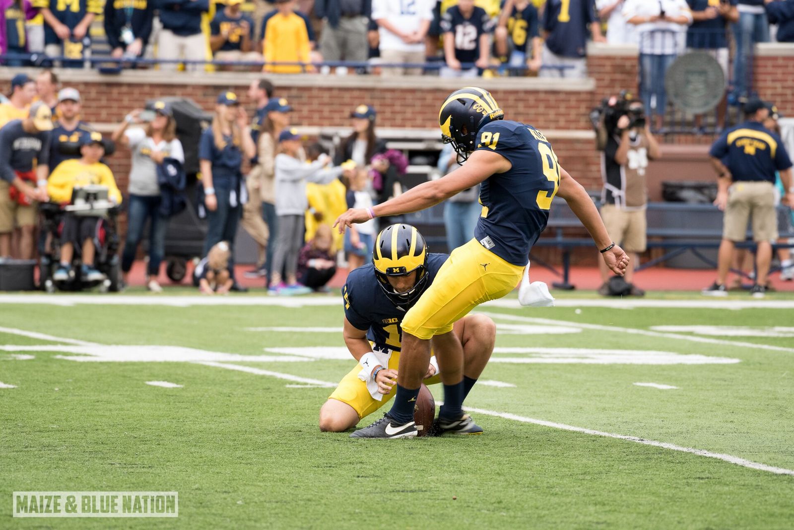 during Michigan's win over the University of Central Florida on September 10, 2016. (James Coller/Maize and Blue Nation)