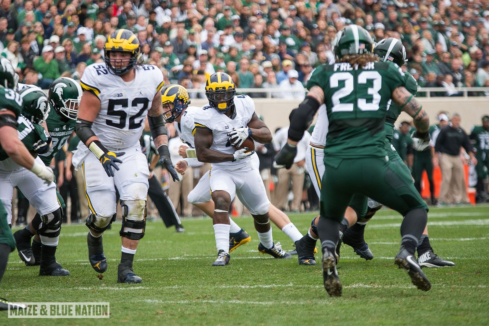 Michigan defeated Michigan State 32-23 on October 29, 2016 at Spartan Stadium in East Lansing, MI. (James Coller/Maize and Blue Nation)
