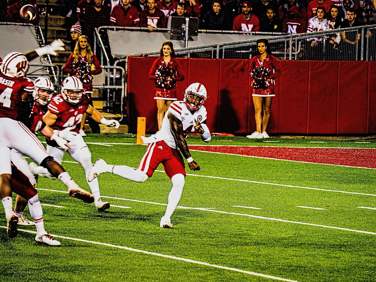 Tommy Armstrong throws the ball during a 2016 game between Nebraska and Wisconsin at Camp Randall Stadium.