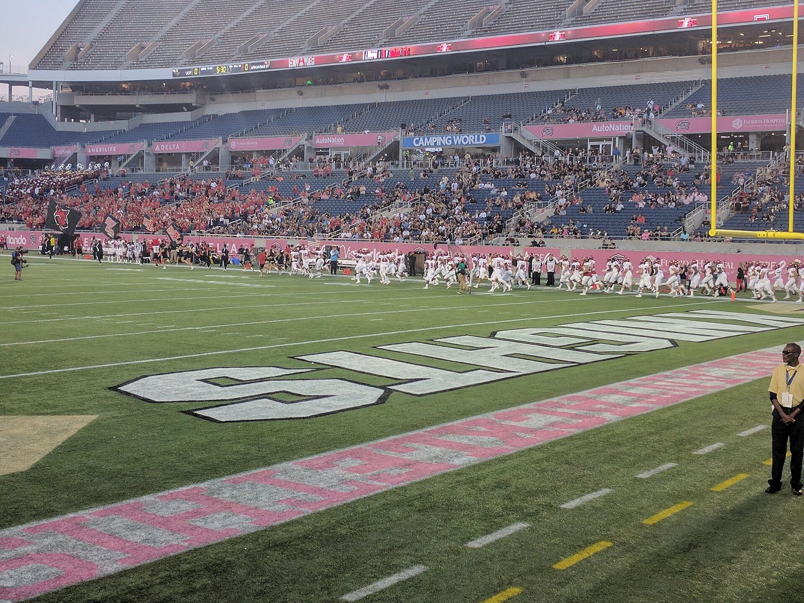 Arkansas State takes the field before the game