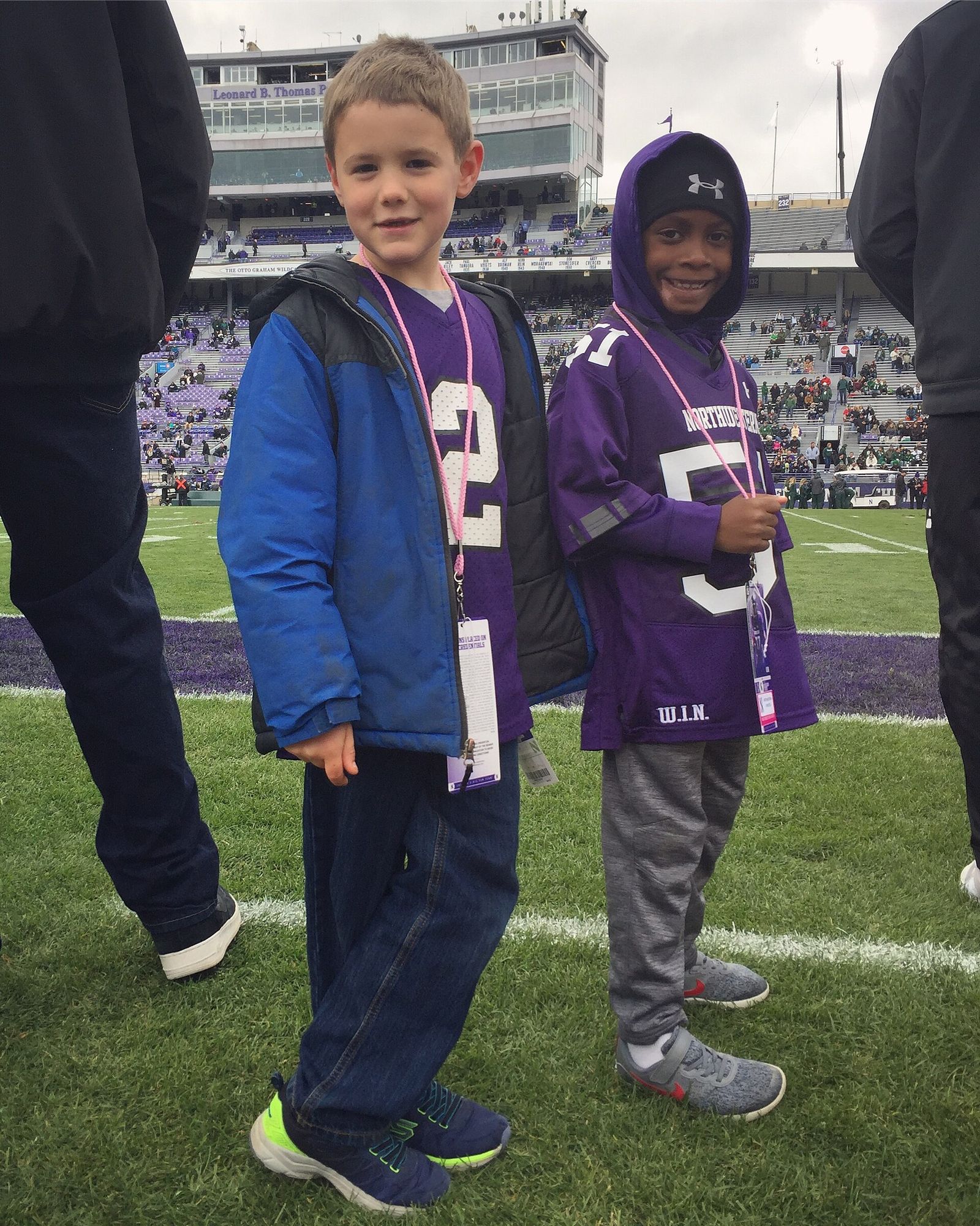 Michael & Donovan getting ready for Northwestern Vs Michigan State