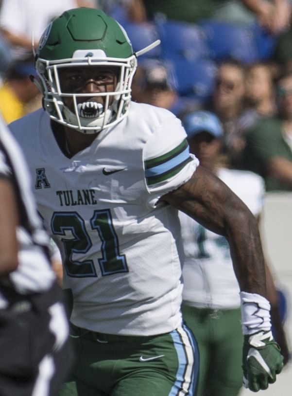 A September 2017 football game between the Tulane Green Wave and Navy Midshipmen at Navy–Marine Corps Memorial Stadium.
