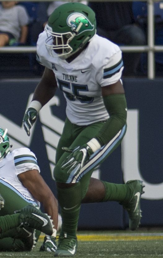 A September 2017 football game between the Tulane Green Wave and Navy Midshipmen at Navy–Marine Corps Memorial Stadium.