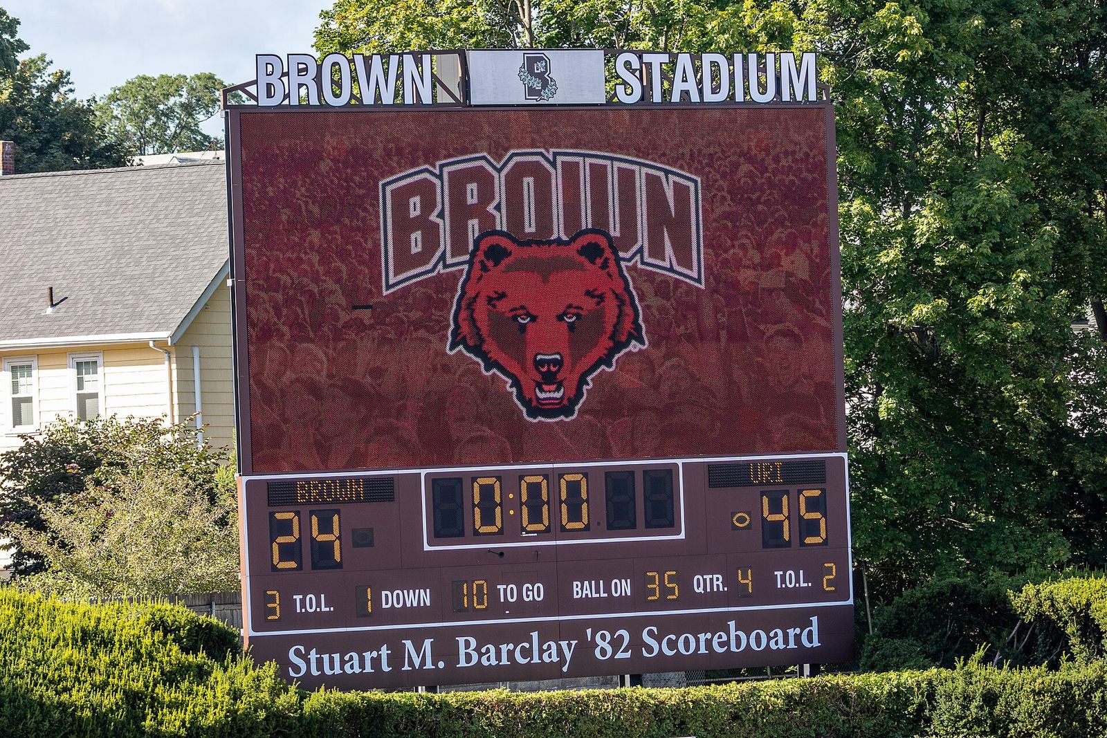 Brown Football vs. URI, 18 September 2021. Brown 24, URI 45.