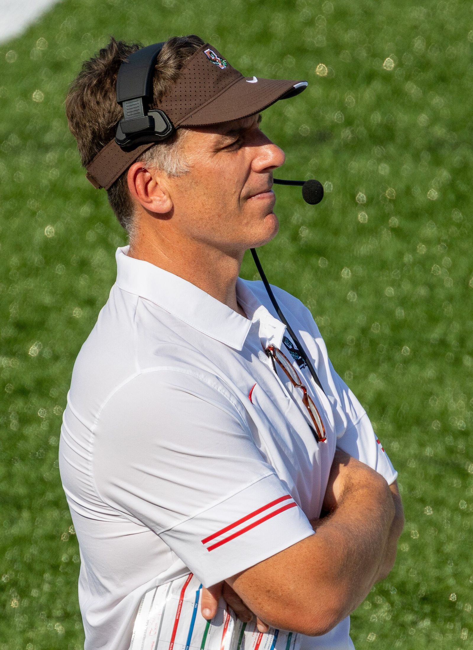 Brown Bears Head Football Coach James Perry. Brown Football vs. URI, 18 September 2021.