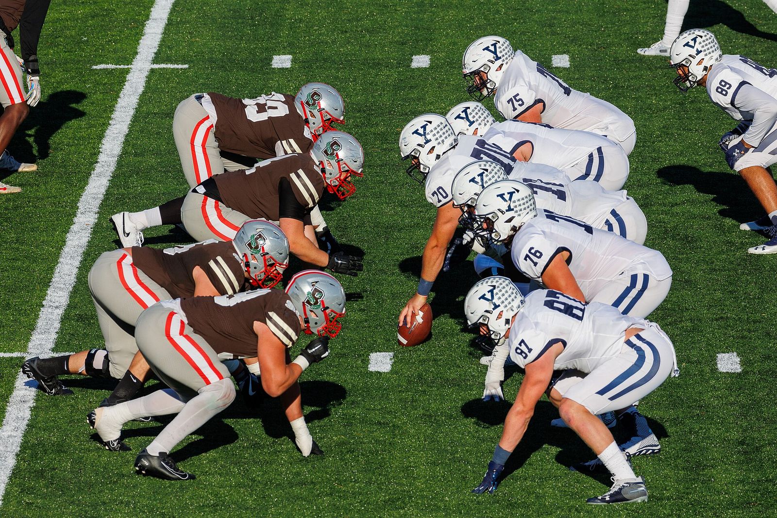 Brown Bears vs Yale Bulldogs football game, November 6, 2021 at Brown. Yale won, 63-38.