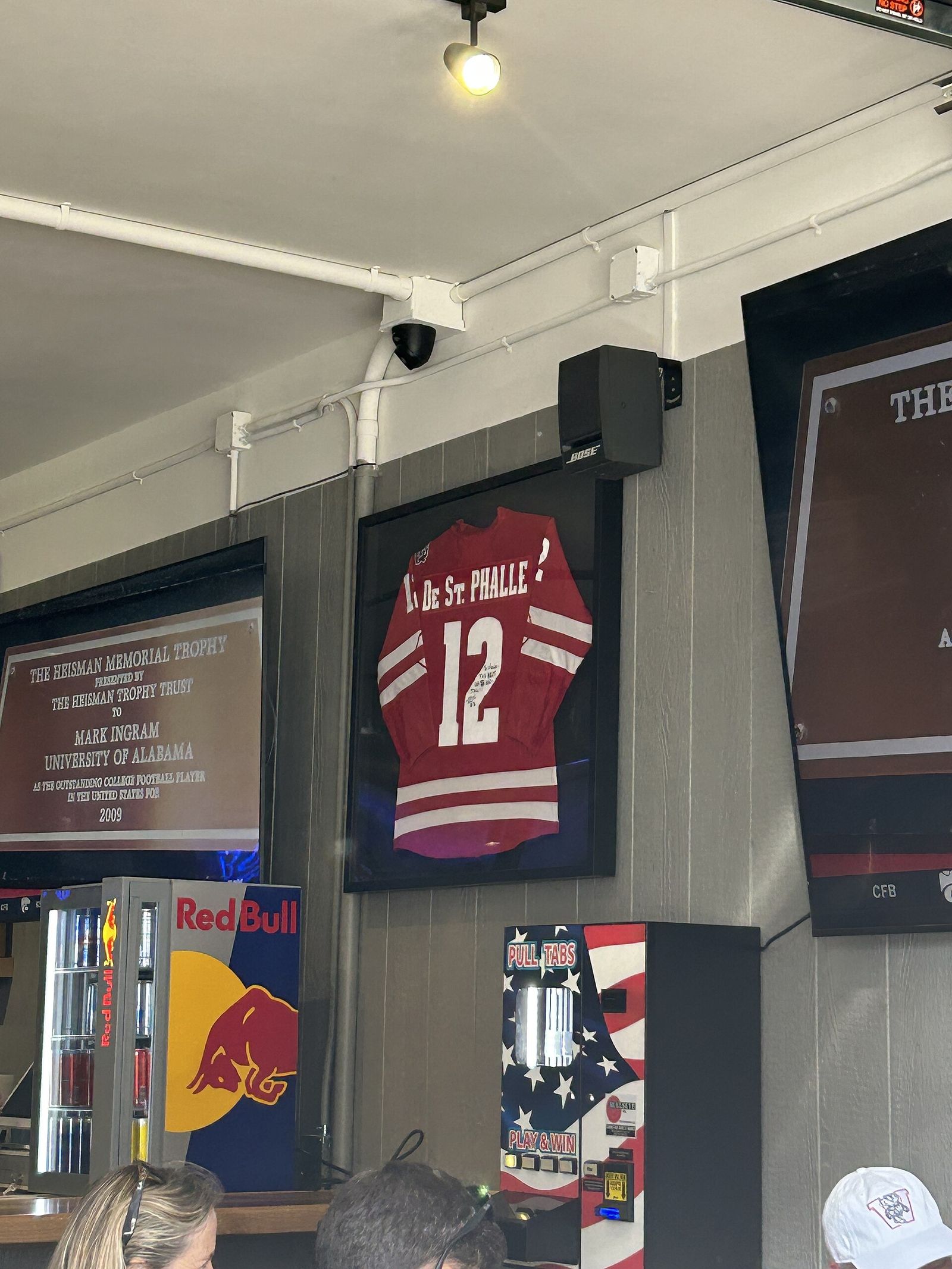 Mathieu De St. Phalle jersey hanging at Jay's in Madison, Wisconsin