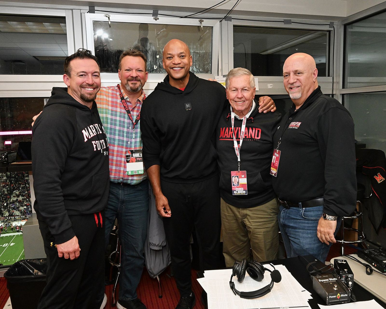 Governor Moore enjoys the NCAA Football game Maryland v Northwestern by Joe Andrucyk at SECU Stadium, 90 Stadium Dr, College Park MD 20742
