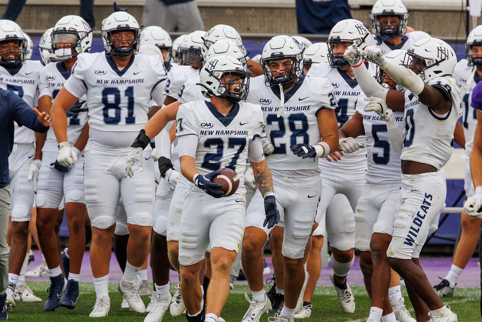 2024 New Hampshire Wildcats football players. New Hampshire Wildcats at Holy Cross Crusaders football (September 7, 2024)