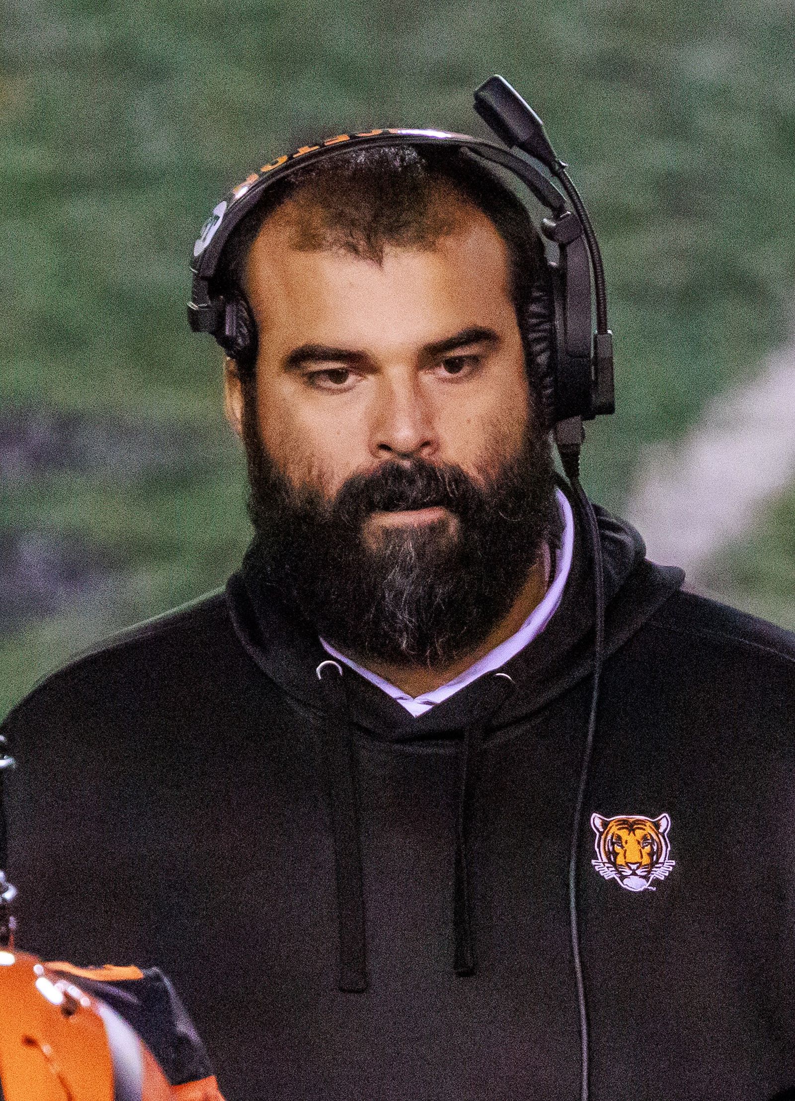 Brandon Cuevas, Princeton Offensive Line Coach. Dartmouth Big Green at Princeton Tigers football (November 8, 2024)