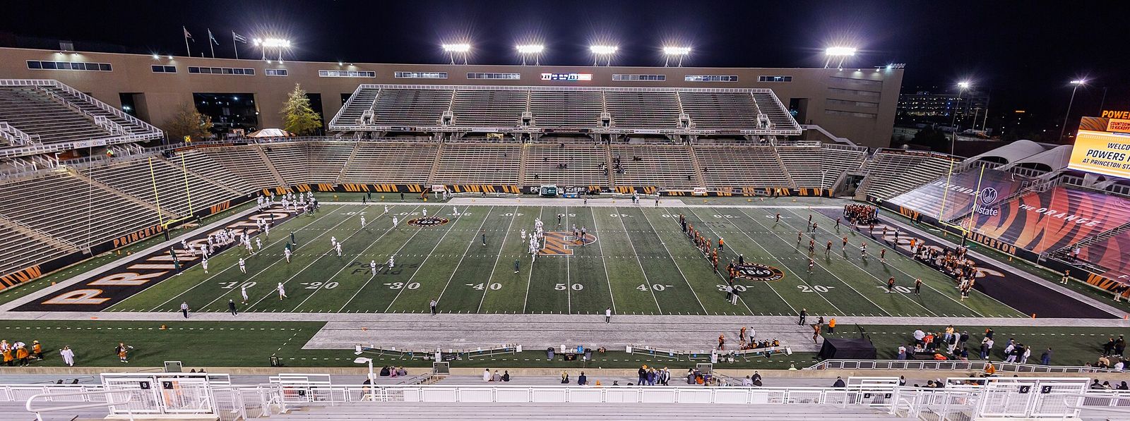 A night game at Princeton Stadium. Dartmouth Big Green at Princeton Tigers football (November 8, 2024)