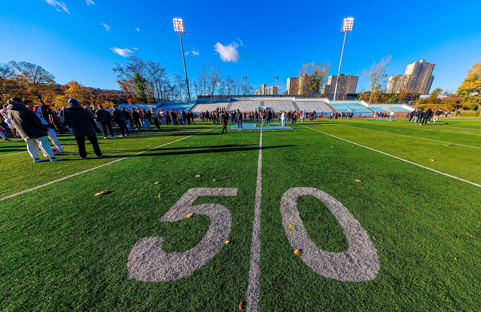50 Yard line at Robert Kraft Field at Wien Stadium. 23 November, 2024