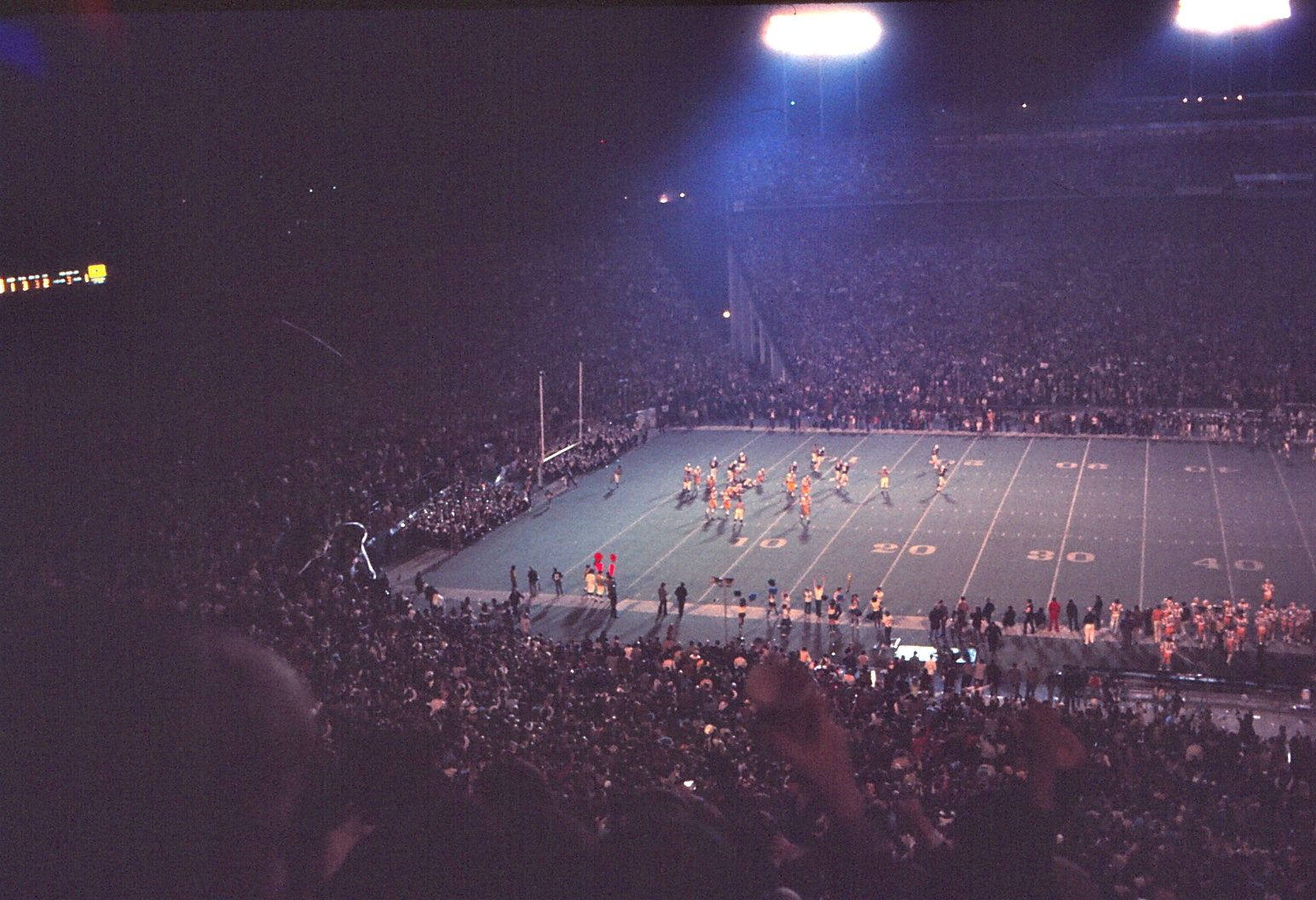Tulane Stadium, New Orleans - LSU (0) vs Tulane (14). It was the first Tulane victory in the rivalry in 25 years. December 1973.