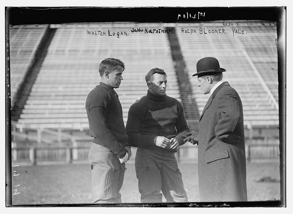 Walter Logan, John Kilpatrick, Ralph Bloomer, Yale University, on field