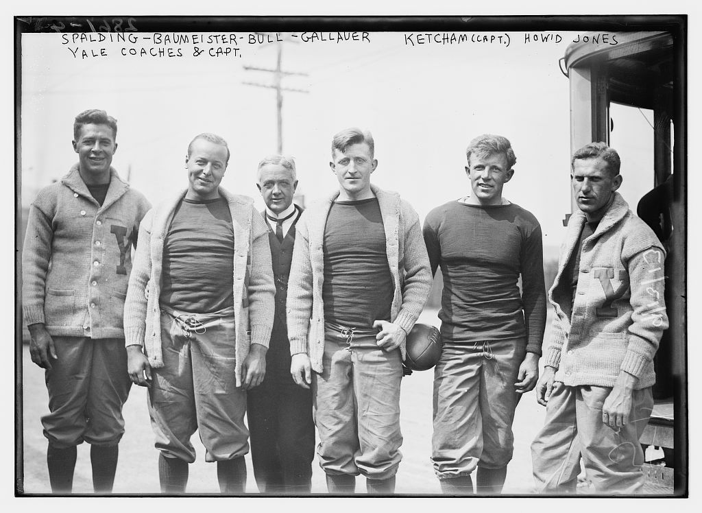 Spalding - Baumeister - Bull - Gallauer - Ketcham (Capt.) - Howard Jones -- Yale Coaches and Capt.