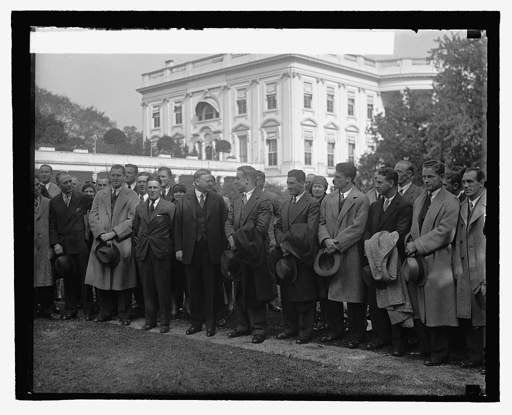 Hoover & Univ. of Cal. football team, 10/16/29