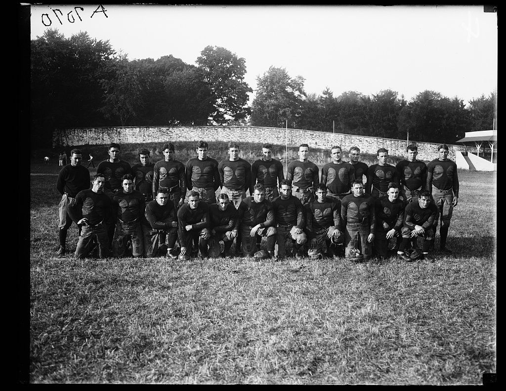 Squad coach Mason [...] standing on extreme left. G.T. football team