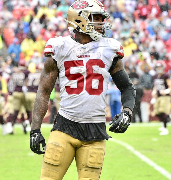 Kwon Alexander with the San Francisco 49ers, 2019