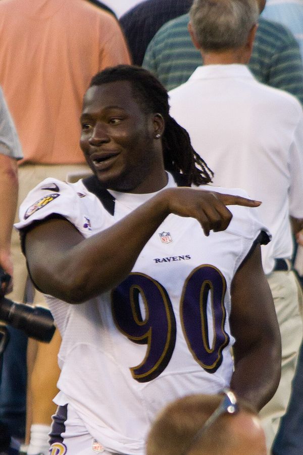 Pernell McPhee with the Baltimore Ravens, 2012