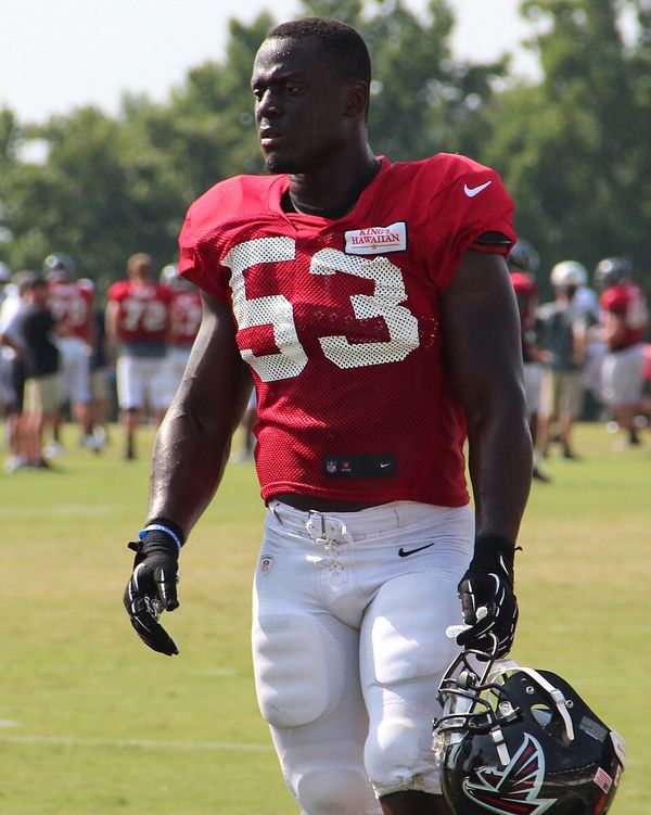 Prince Shembo with the Atlanta Falcons, 2014