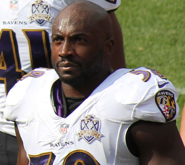 Elvis Dumervil with the Baltimore Ravens, 2015