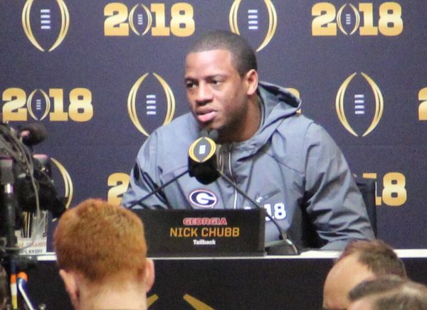 Nick Chubb with the Cleveland Browns, 2018