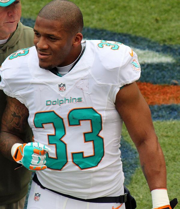 LaMichael James with the Miami Dolphins, 2014