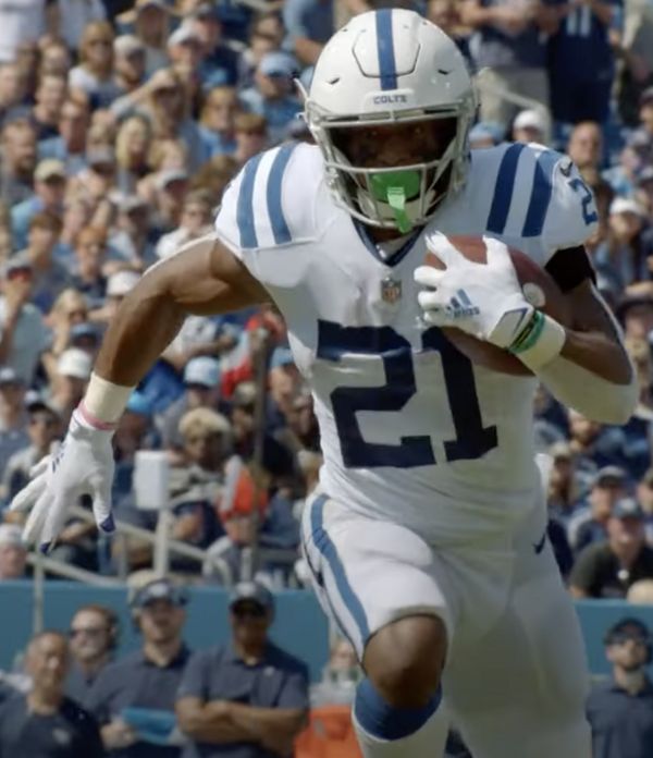Nyheim Hines with the Indianapolis Colts, 2021