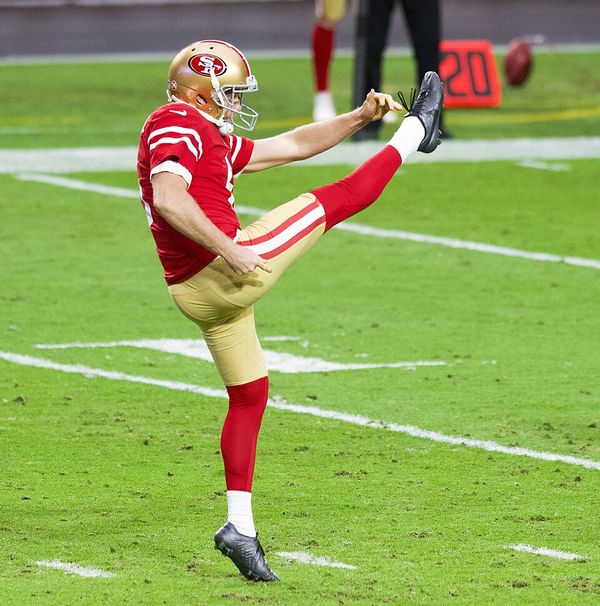 Mitch Wishnowsky with the San Francisco 49ers, 2020