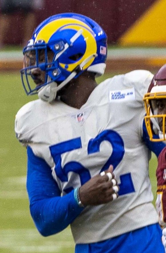 Terrell Lewis with the Los Angeles Rams, 2020