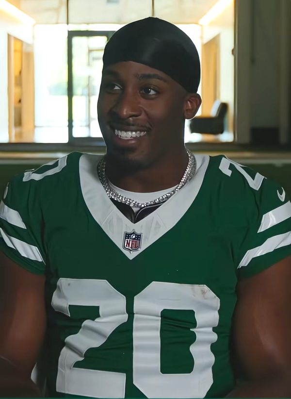 Breece Hall with the New York Jets, 2026