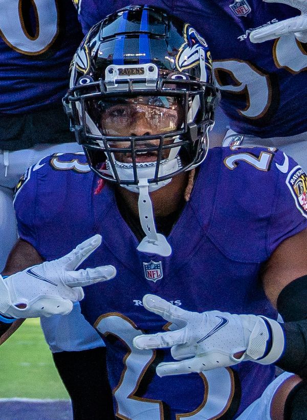 Anthony Averett with the Baltimore Ravens, 2021