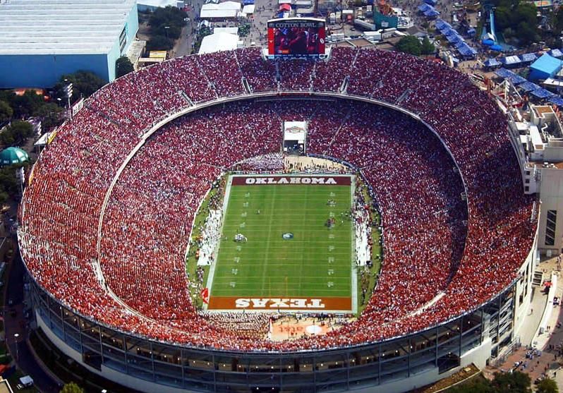 Arial view of the Cotton Bowl with new renovations