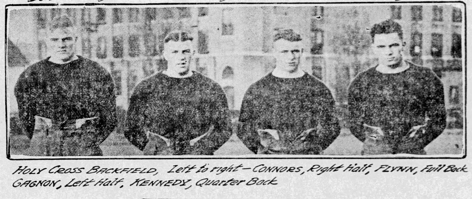 1919 Holy Cross backfield: Connors, Flynn, Gagnon and Kennedy