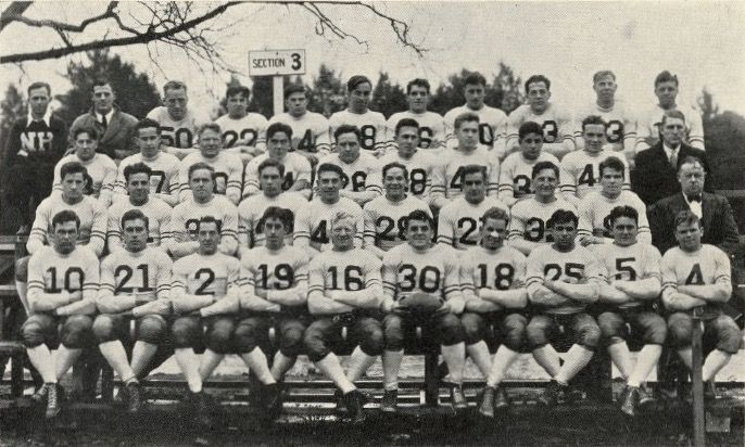 The 1932 squad was the first New Hampshire Wildcats football team to appear in The Granite wearing numbers on the front of their uniforms.