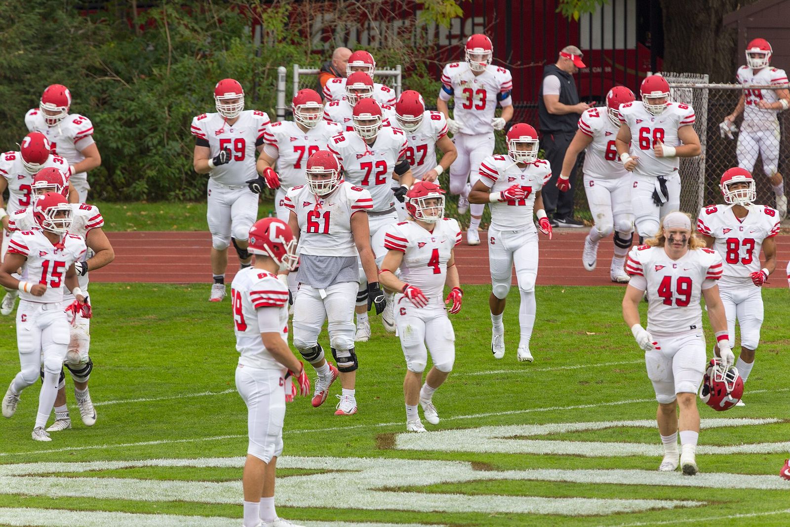 2018 Cornell players in their "away" uniforms